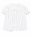 Romantic Shirt with Silk Trim Details