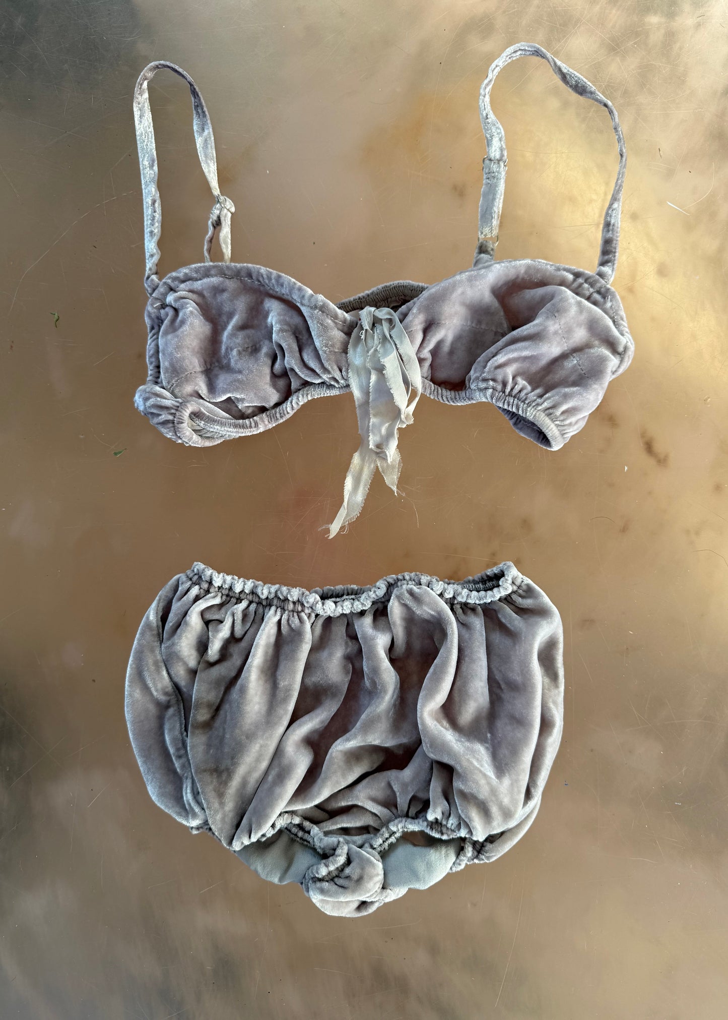 Passion Bra and Pantie Set in Vintage Silk Velvet