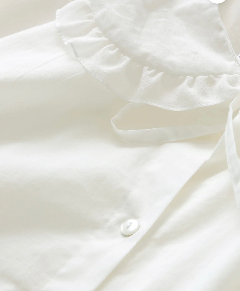 Romantic Shirt with Silk Trim Details