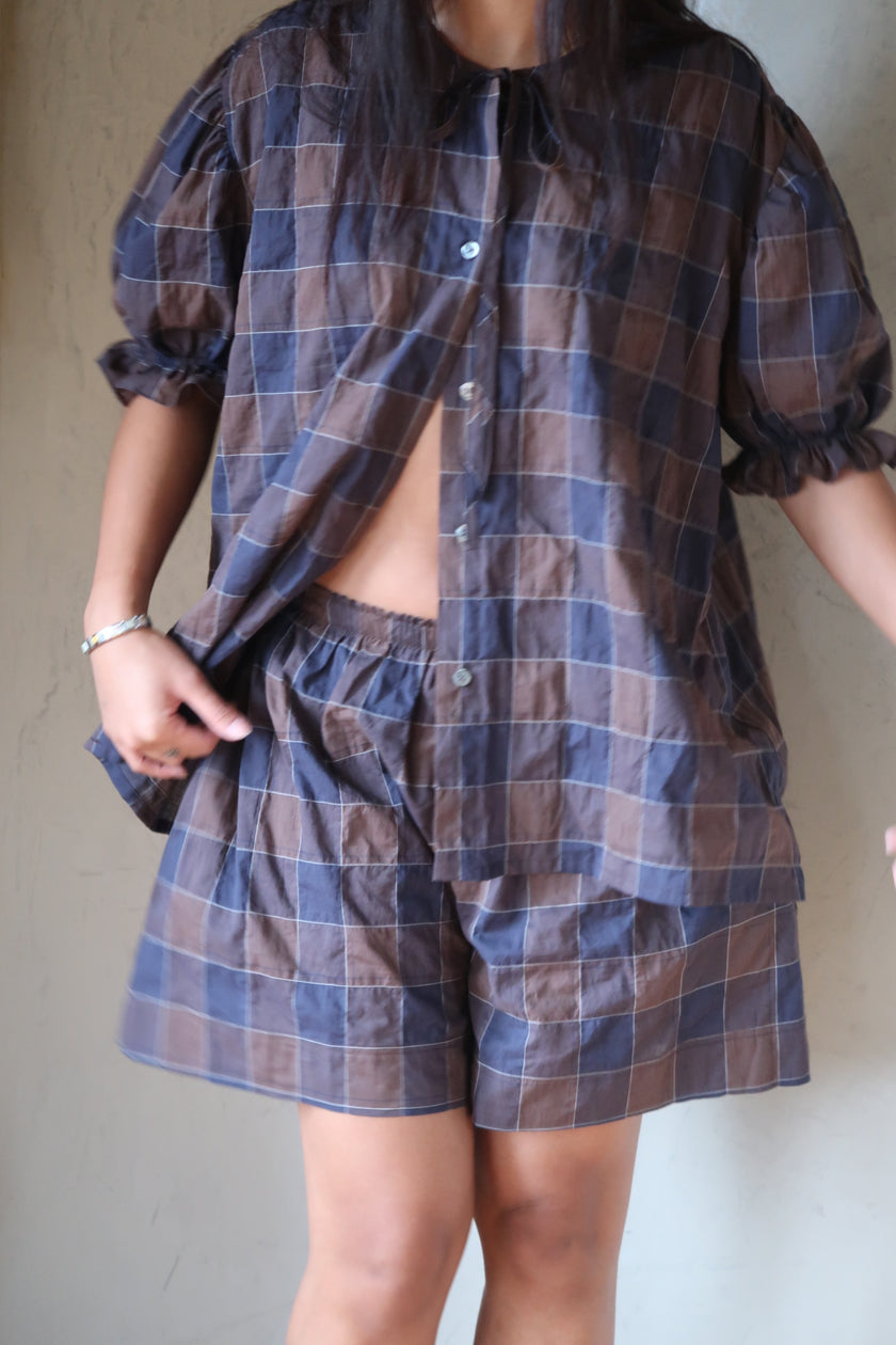 Romantic CoCo plaid  PJ Top
