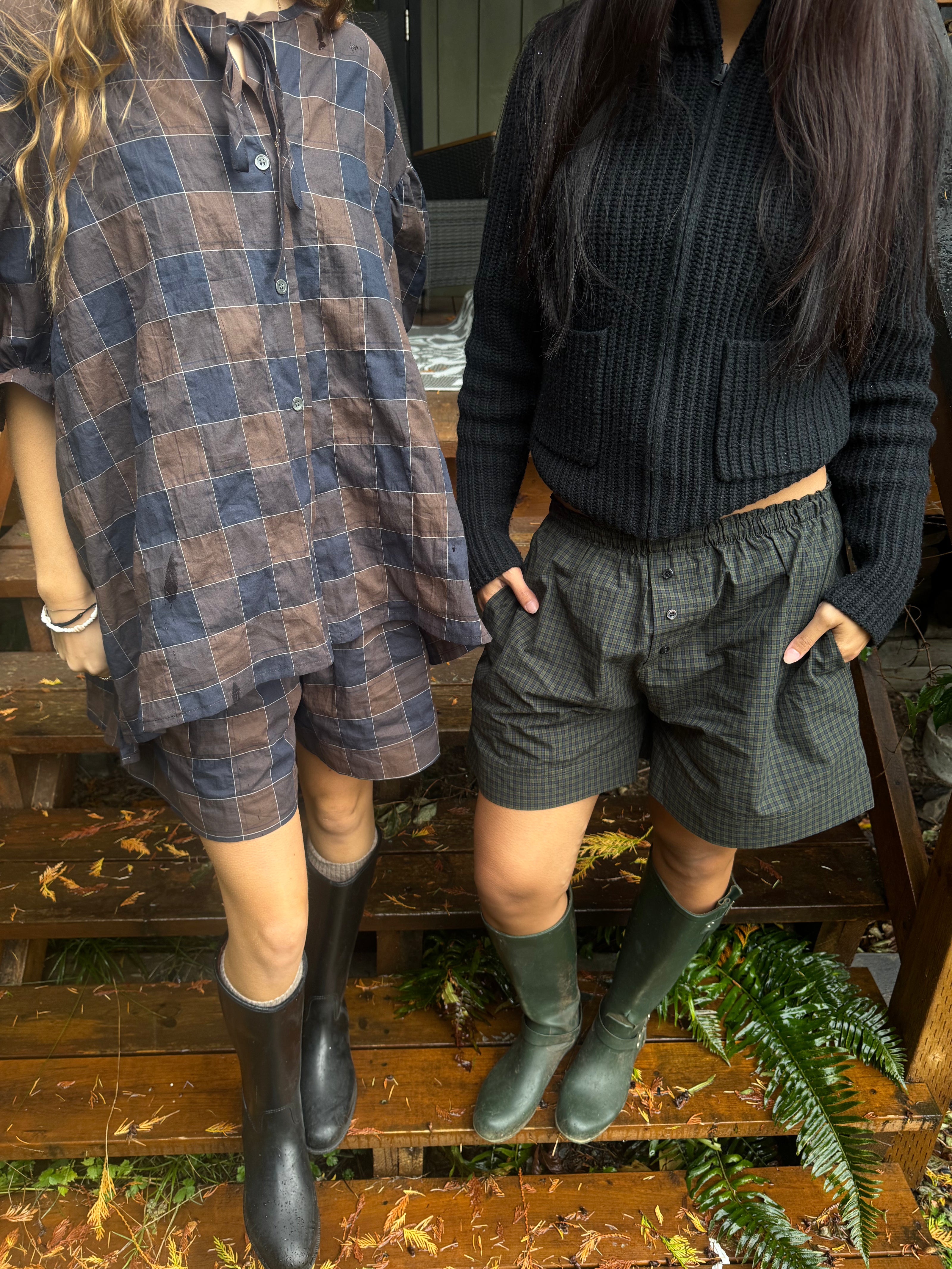 Romantic CoCo plaid  PJ Top